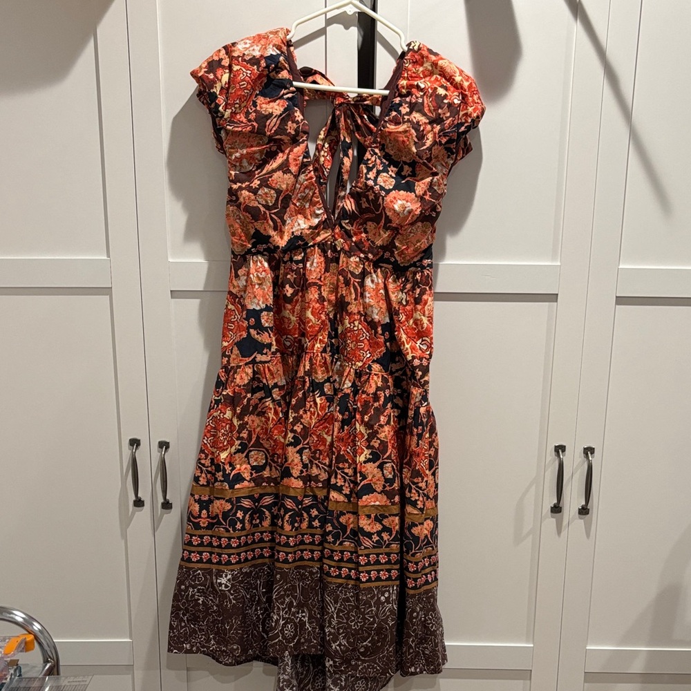 Anthropologie Burgundy Strapless Dress